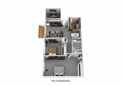 The Chesapeake Floor Plan at Timber Glen Apartments, Ohio, 45103